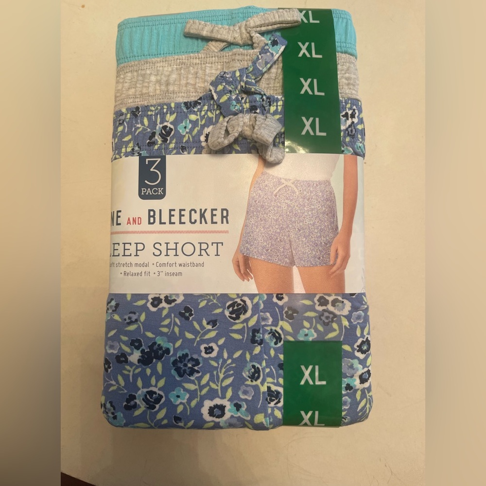 3 pack ladies sleep shorts NWT